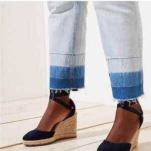 NEW LOFT | Straight Leg Crop Dyed Hem Light Wash Jeans - Size 26/2 - NWT​​​​​